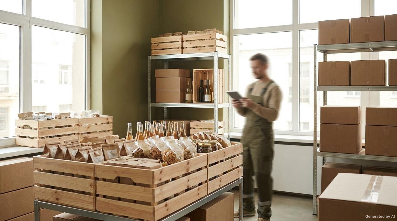 Warehouse aisle representing organised wholesale supply