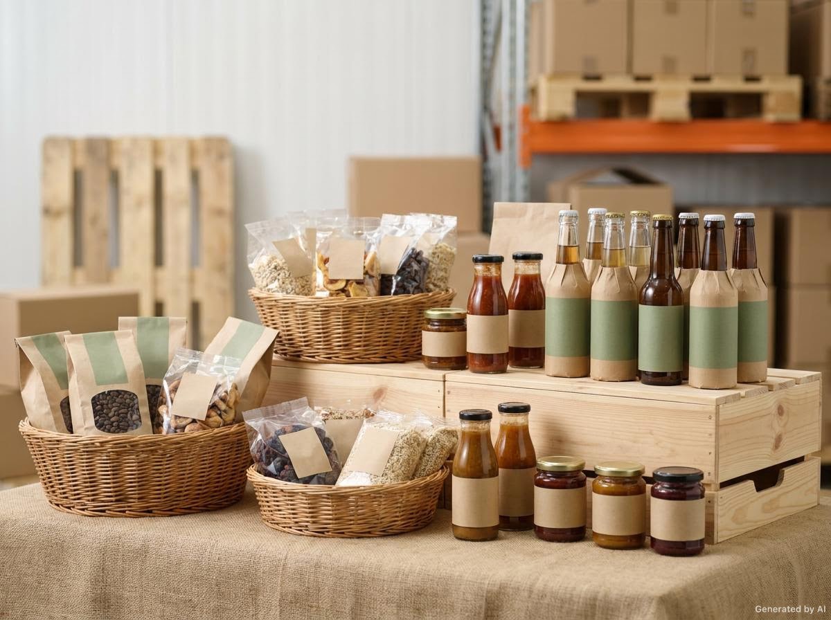 Selection of packaged products illustrating wholesale categories